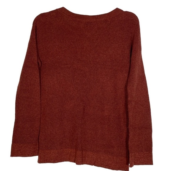 American Eagle size small jegging fit crimson rust color cross tie knit sweater - Picture 5 of 7